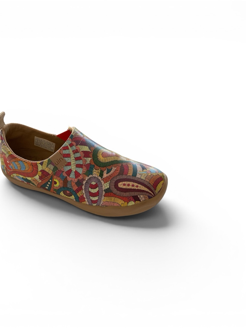 UIN Women's Paislely Toledo Wearable Art Painted Canvas Slip On - Size 8